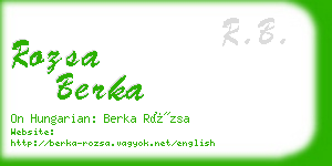 rozsa berka business card